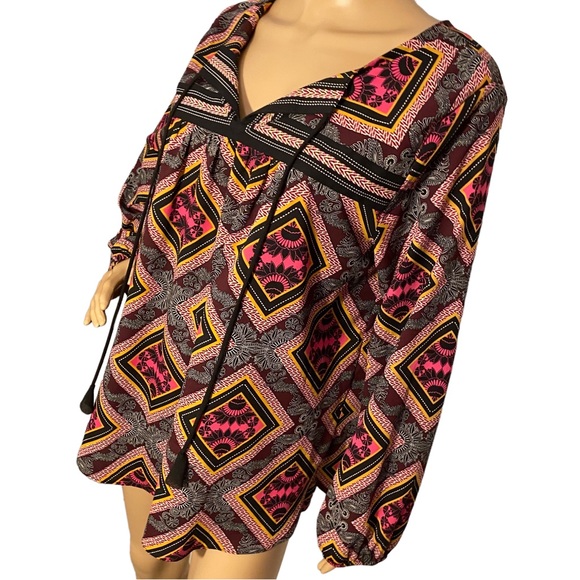 GIBSON LATIMER | DIAMOND BLOUSE WITH BLACK TASSELS - Picture 5 of 15